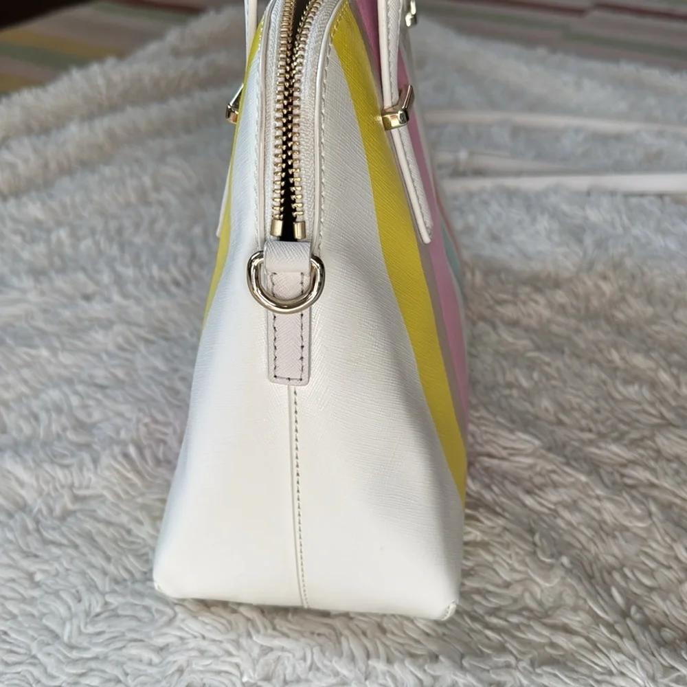 👜 Rare!! Kate spadeNY Cedar Street Multi Stripe Maise Satchel bag crossbody/tote